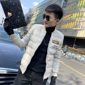 2021冬季男装社会精神小伙加厚保暖棉衣男潮 A343-CF12-P135 米色图片