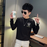 WY78-P55控75秋装社会精神小伙修身卫衣男套头衫黑，男装卫衣，电商A343