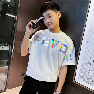 夏季短袖T恤衫社会小伙宽松半袖tee潮 A343-TX221-P45 控65 白图片