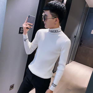 秋冬社会小伙高领针织套头毛线衣男潮 A343-MY83-P68 控88 黑图片