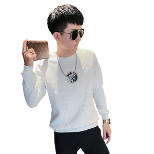 WY89 秋装社会精神小伙修身卫衣男套头衫 黑图片