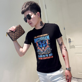 2021夏季圆领青春半袖修身短袖t恤衫男TX249-P38控58白，男装T恤，电商A343