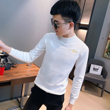 秋冬社会精神小伙圆领针织套头毛线衣潮黑1A343-MY81-P68控88，男装针织衫/毛衣，电商A343
