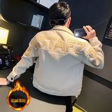 冬季男外套ins网红修身社会小伙加绒呢子夹克A343-JK65-P125黑，男装夹克，电商A343