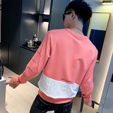 秋季社会精神小伙圆领ins卫衣潮流男A343-WY47-P65控85粉，男装卫衣，电商A343