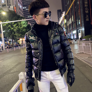 社会小伙立领ins飞机棉衣外套修身皮棉服 A343-CF39-P128控158 绿图片