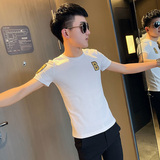 TX201-P35控58短袖T恤衫社会小伙半袖修身tee白，男装T恤，电商A343