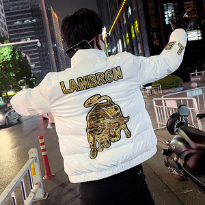 社会精神小伙冬季加厚保暖棉服男潮棉袄A343-CF55-P138 控178 白2图片