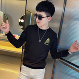 WY72秋装社会精神小伙修身卫衣男套头衫黑，男装卫衣，电商A343