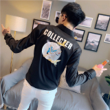社会小伙修身刺绣印花长袖衬衫男衬衣黑a343-CS100-P65，男装衬衫，电商A343