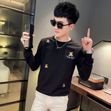 WY80秋装社会精神小伙修身卫衣男套头衫黑，男装卫衣，电商A343