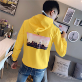 社会精神小伙修身连帽加绒加厚卫衣男潮流502-WY20-1-P65，男装卫衣，电商A343