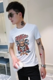 2021夏季圆领青春半袖修身短袖t恤衫男TX250-P38控58白，男装T恤，电商A343