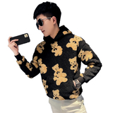 社会小伙潮流ins修身加厚卫衣男上衣A343-WY68-P75控105黑1，男装卫衣，电商A343