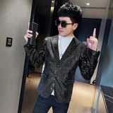 XZ11秋冬社会小伙修身小西装男西服外套黑1，男装西服，电商A343