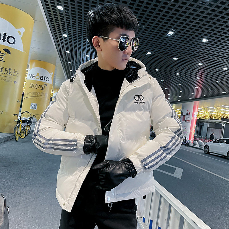 社会小伙连帽加厚保暖棉服男潮皮棉袄A343-CF46-P138控178白1,男装棉衣,电商A343
