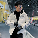 社会小伙连帽加厚保暖棉服男潮皮棉袄A343-CF46-P138控178白1，男装棉衣，电商A343