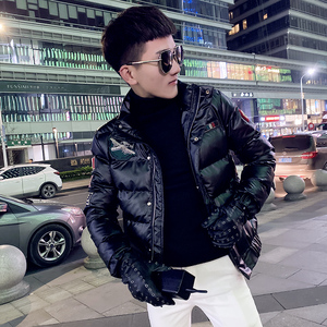 社会小伙立领飞机棉衣外套修身皮棉服 A343-CF39-P128 控158 黑色图片