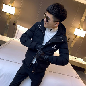 冬装社会小伙连帽棉衣男外套修身棉服 红 A343-CF36-P125 控155图片