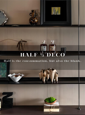 现代轻奢新中式样板间书房书柜展示创意搭配组合售楼部定制摆件