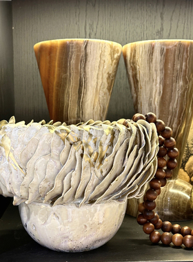 中古花器大漆盘高级装饰摆件