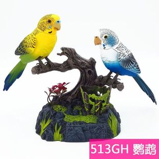仿真小鸟智能会说话的鹦鹉摆件电动声控感应宠物玩具老人解闷桌面