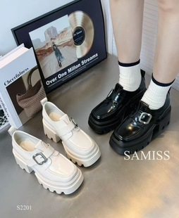 真皮女鞋 鞋 休闲舒适厚底圆头乐福鞋 四季 2201 女单鞋 2025新款