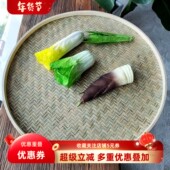 圆形竹匾家用手工编织簸箕平底无孔竹筛晒东西竹编制品头层竹皮