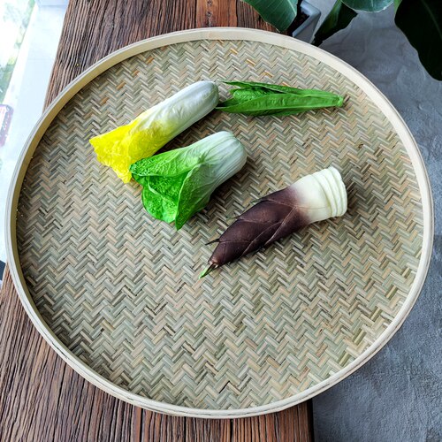 头层竹青皮簸箕手工编织结实耐用