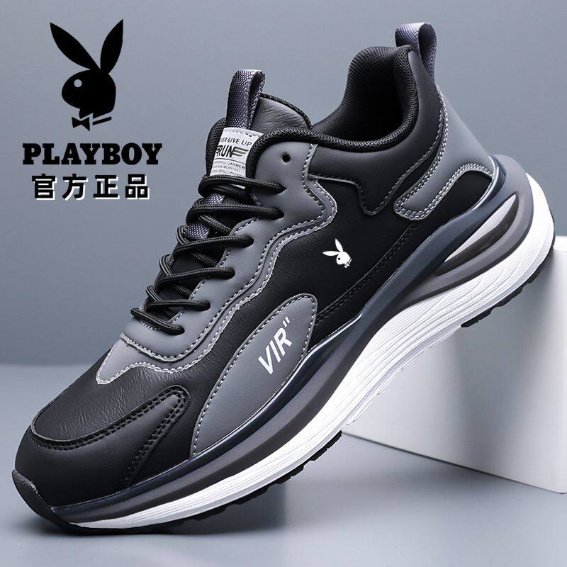 花花公子男鞋春夏新款运动休闲鞋轻便软底防滑系带跑步鞋潮流百搭