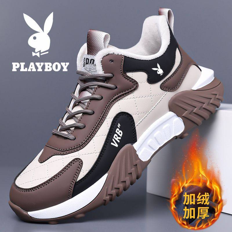 花花公子男鞋新款冬季百搭男士运动休闲鞋软底耐磨防滑透气跑步鞋