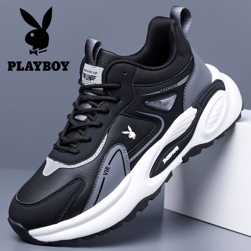 花花公子男鞋新款春季运动休闲鞋厚底防滑减震软底跑步鞋