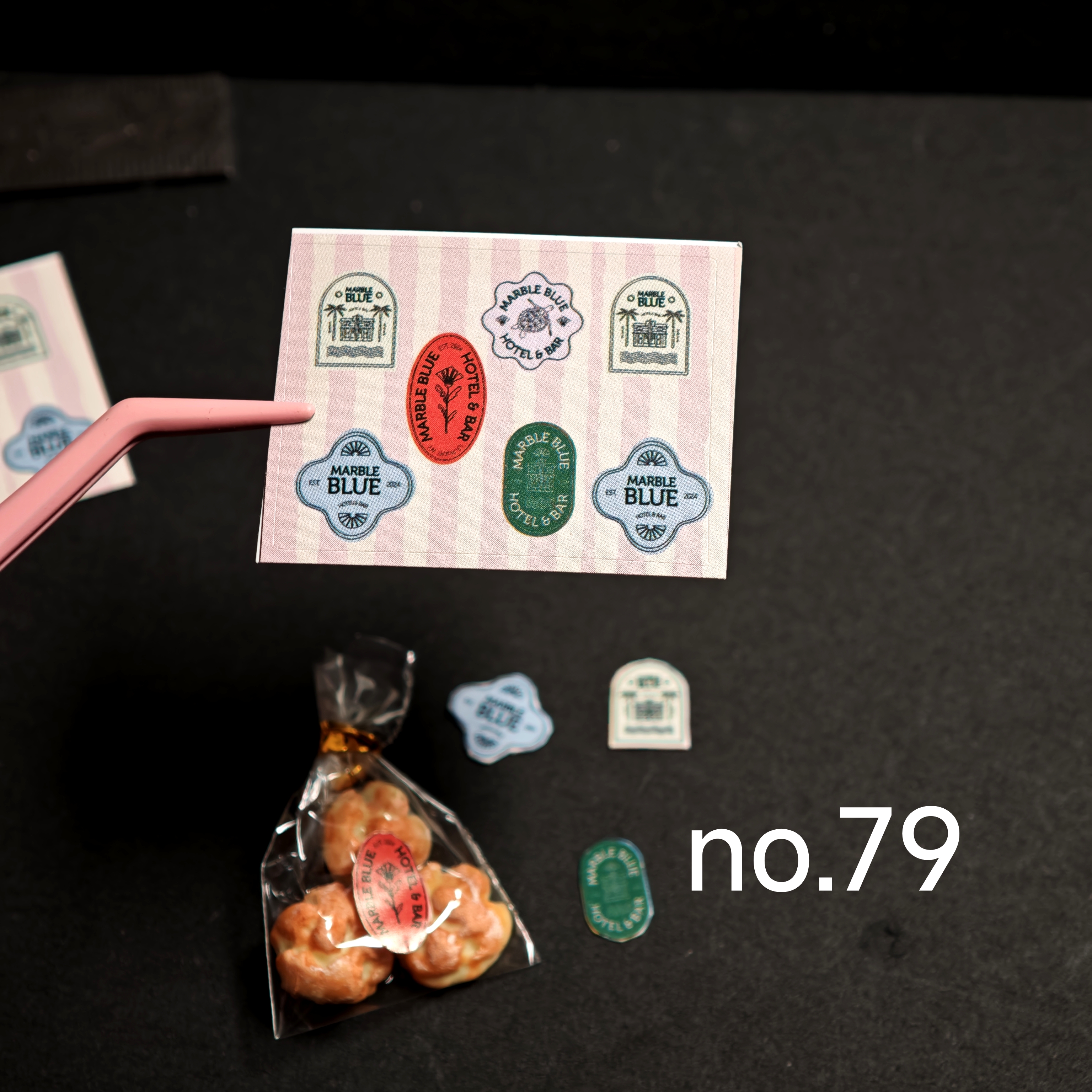 微缩贴纸迷你复古英文边框法式烘焙标签贴mini食玩包装小贴纸ins