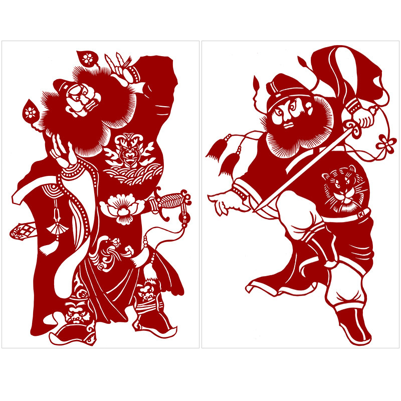 剪纸图样钟馗刻纸底稿打印稿2张