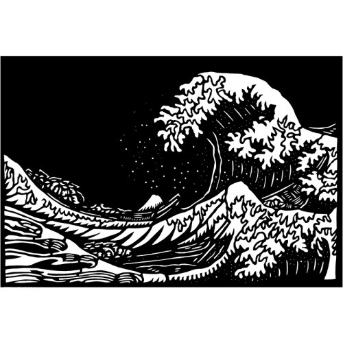 海浪浪花剪纸底稿手工刻纸图样Diy模板中国风窗花图案打印底稿