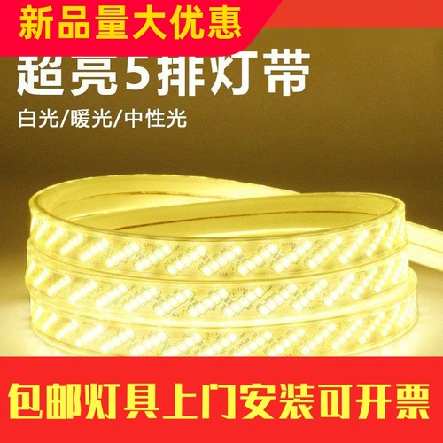 led灯带220v高压2835家用吊顶户外防水氛围硅胶软灯带led灯条工厂