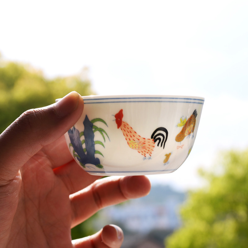 仿鸡缸杯聚财主人杯高端茶杯个人