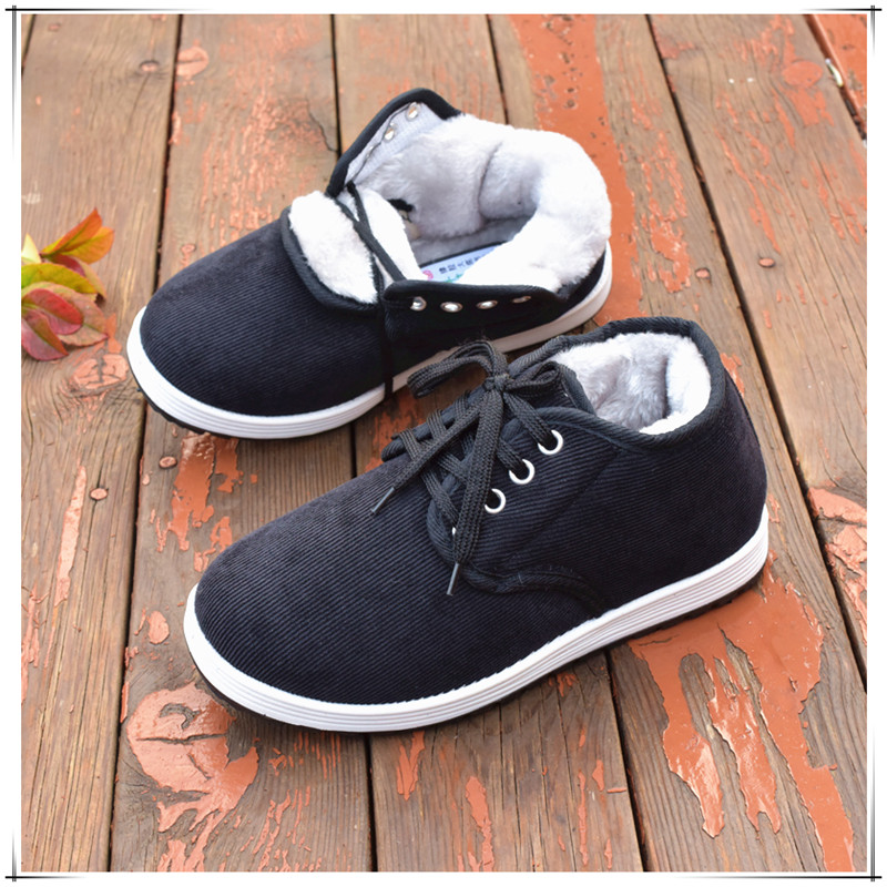 男棉鞋复古厚底软底爸爸棉鞋