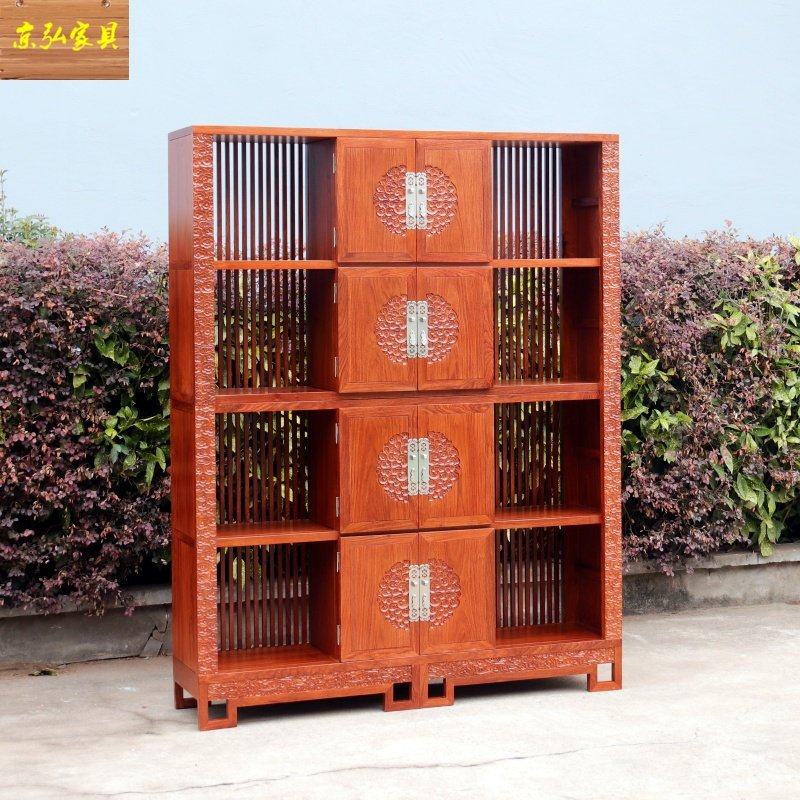 新中式红木家具缅甸花梨书架大果紫檀书柜博古架刺猬紫檀苏梨京瓷