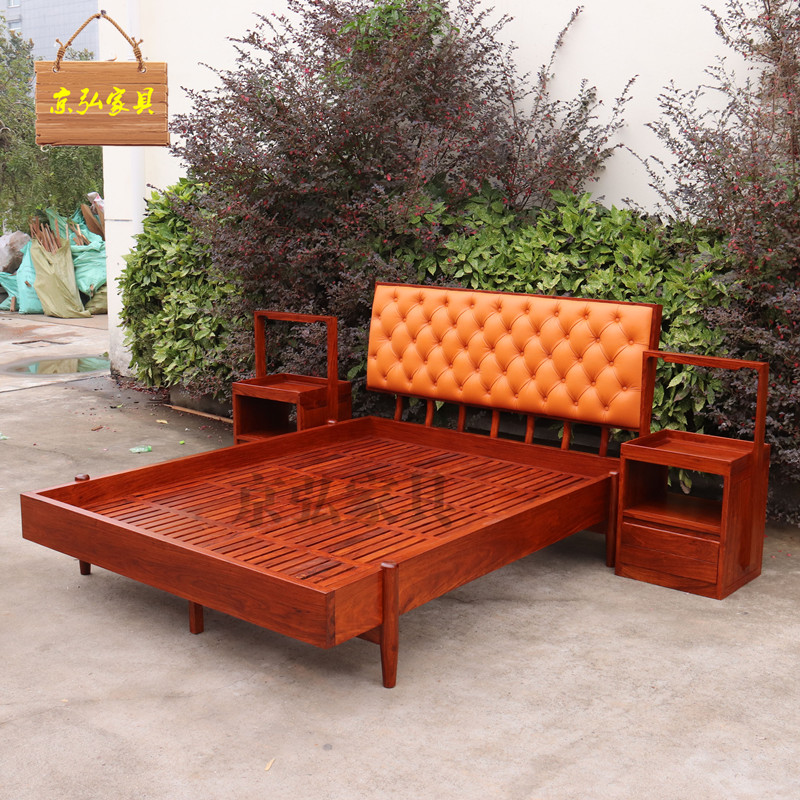 新中式刺猬紫檀红木床头柜