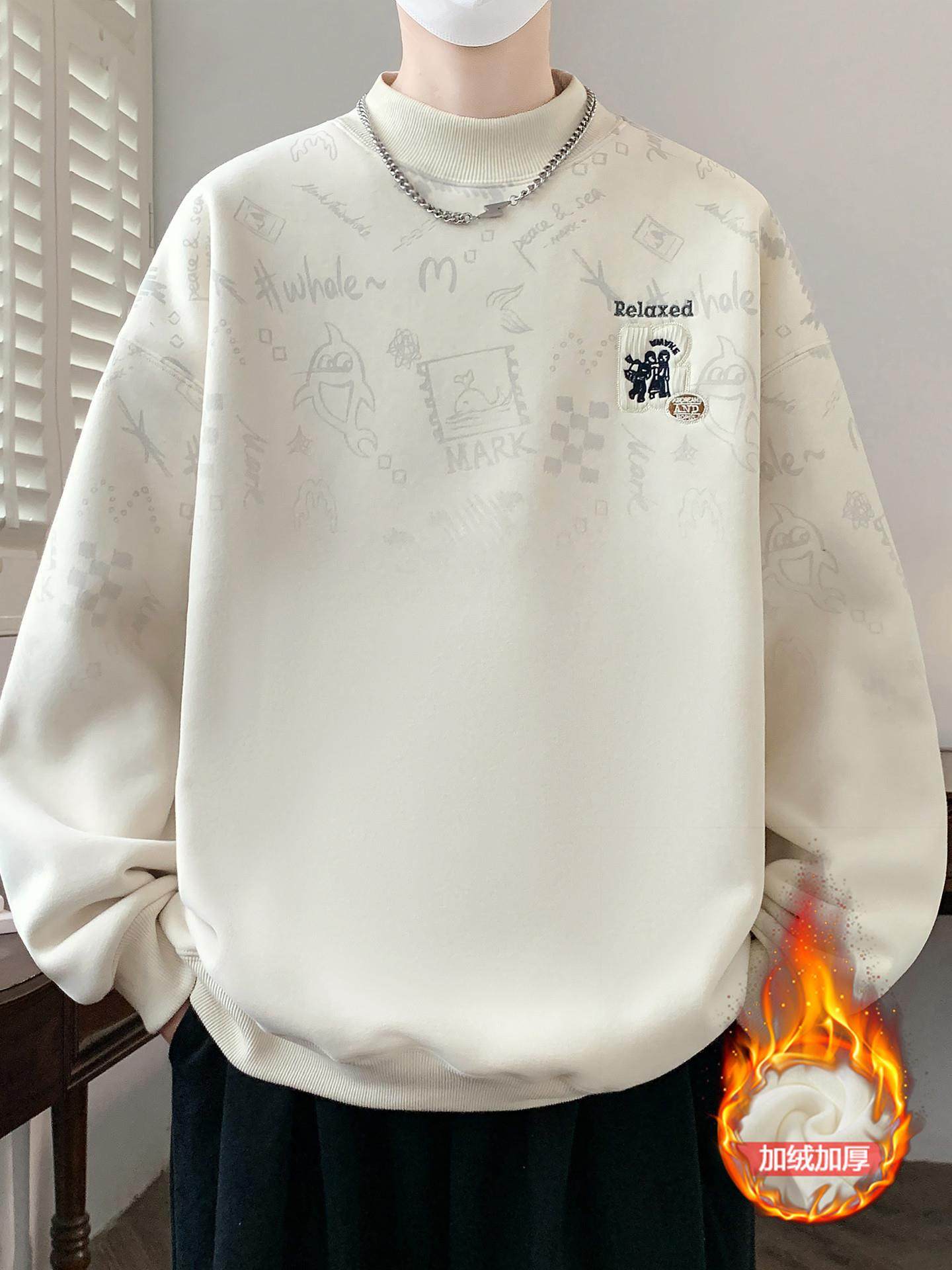 加绒加厚秋冬季卫衣男孩初中高中学生长袖t恤青少年大童保暖男装,男装,卫衣,淘宝优惠券,粉丝福利购,淘宝优惠卷