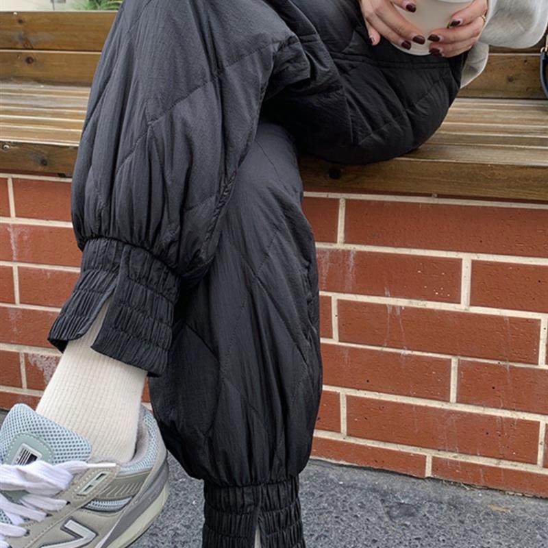 菱格轻薄羽绒裤女冬外穿时尚宽松2024年新款女士加绒加厚保暖棉裤,女装/女士精品,棉裤/羽绒裤,淘宝优惠券,粉丝福利购,淘宝优惠卷