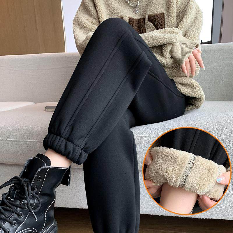 羊羔绒卫裤女冬季2024新款加绒加厚外穿东北特厚棉裤束脚运动裤子,女装/女士精品,卫裤,淘宝优惠券,粉丝福利购,淘宝优惠卷
