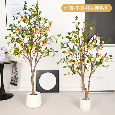 仿真柠檬树盆栽仿生水果