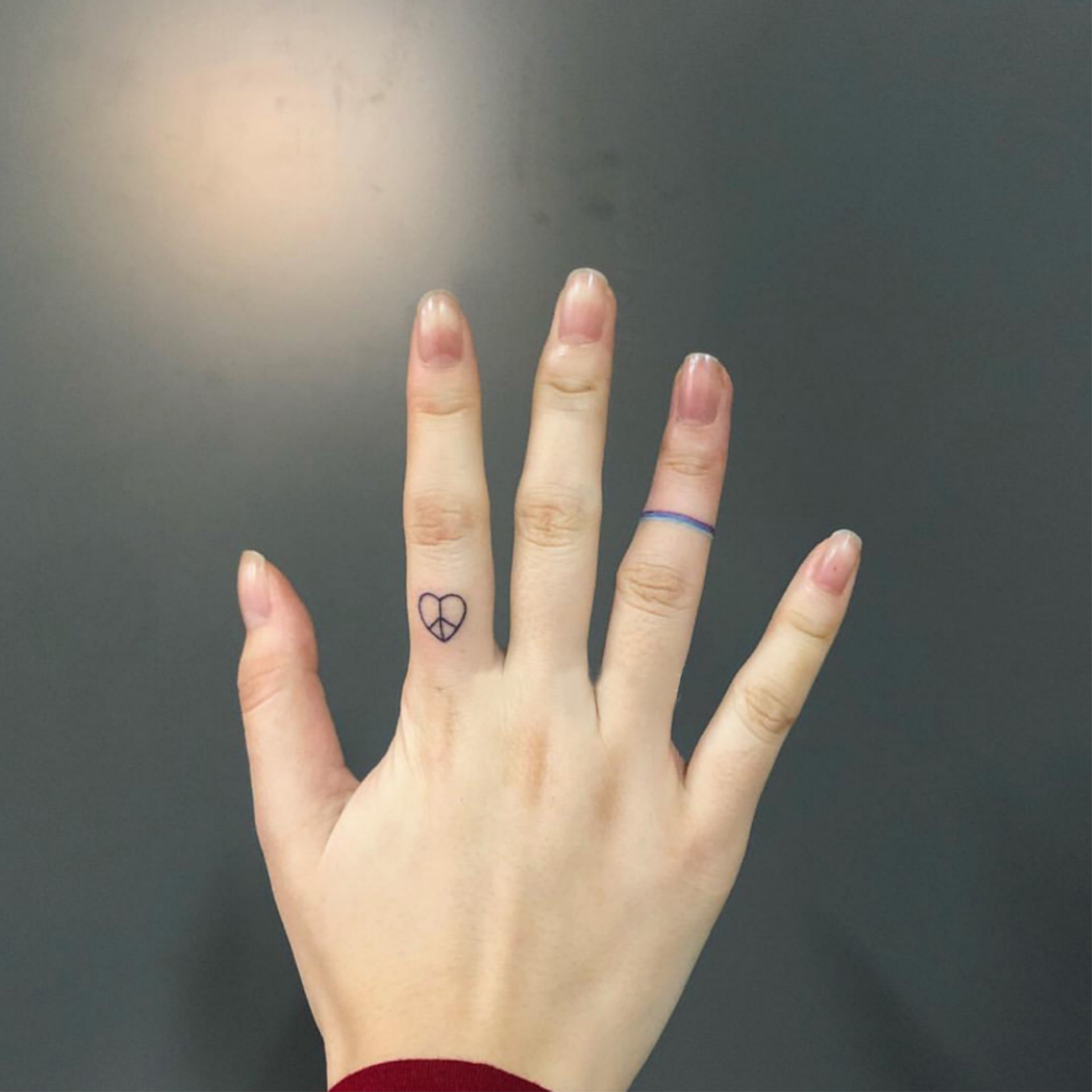 喵小姐纹身贴 韩风ins手指爱心彩虹戒指线条纹身贴