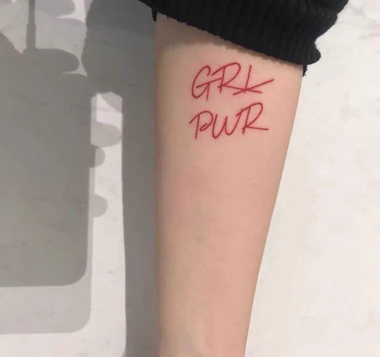 【girl power】女权主义者英文纹身贴持久纹身贴纸时尚酷女孩专属