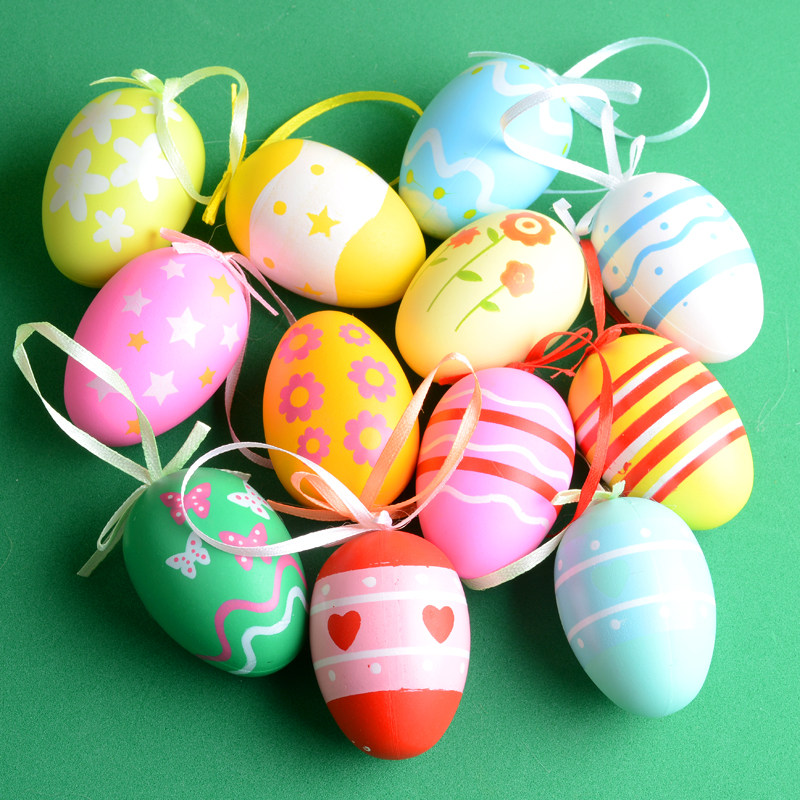 复活节彩蛋儿童手绘彩绘彩蛋diy鸡蛋幼儿园绘画手工塑料蛋壳涂色