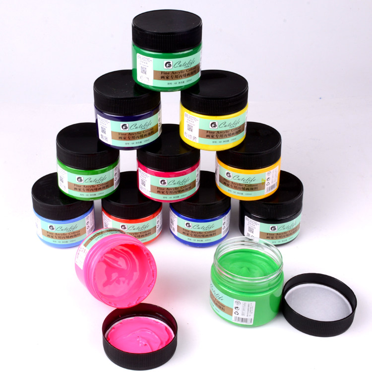 100ml丙烯颜料儿童diy手绘墙绘防水不掉色衣服鞋子绘画涂鸦画材料