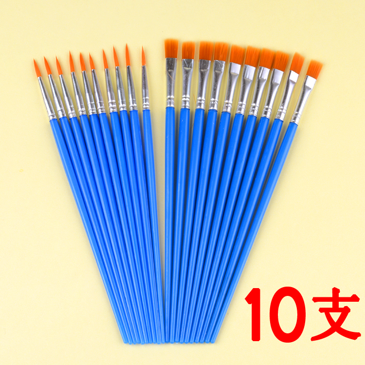 平头笔刷勾线蓝色尼龙水粉