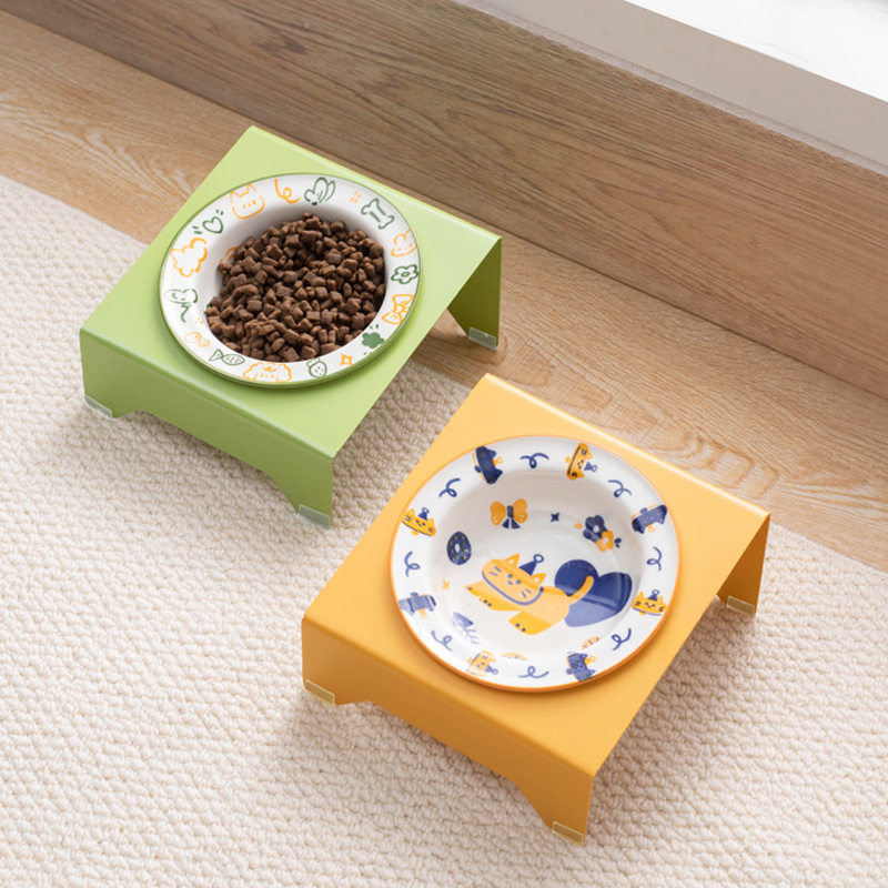 猫碗陶瓷猫食盆猫咪饭碗水碗保护颈椎防滑防翻小狗碗宠物用品